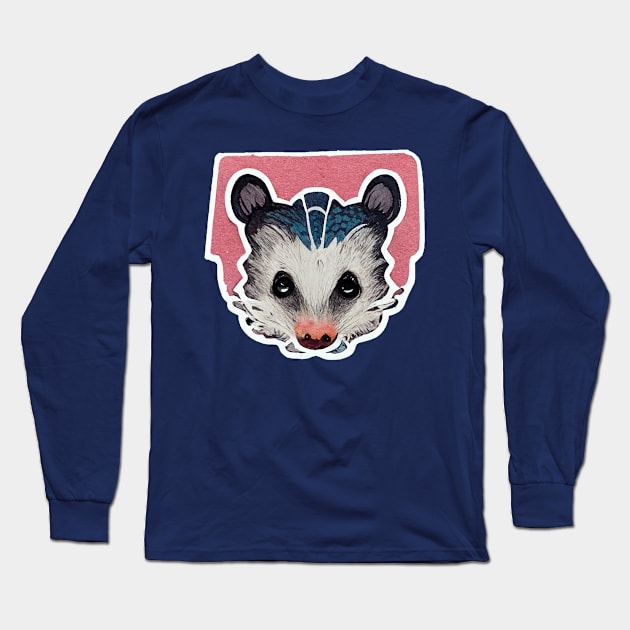 Vintage Opossum Art Long Sleeve T-Shirt by nonbeenarydesigns